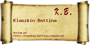 Klaszkin Bettina névjegykártya